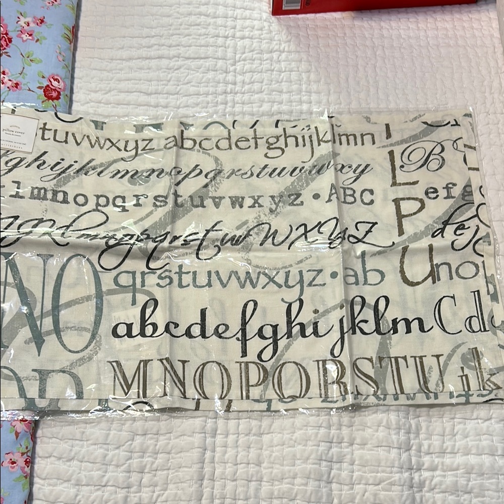 Pottery Barn alphabet & font pillow cover NWT